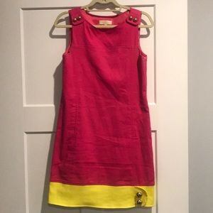 Britt Ryan dress, size 4, pink with yellow trim